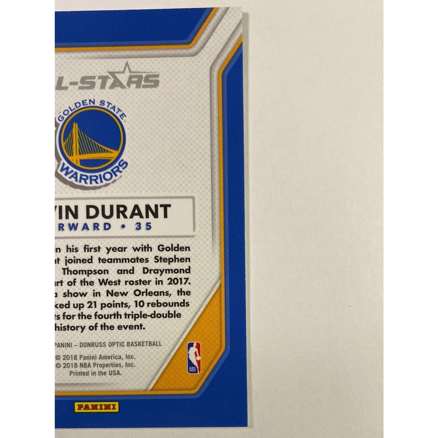  2017-18 Donruss Optic Kevin Durant All Stars  Local Legends Cards & Collectibles