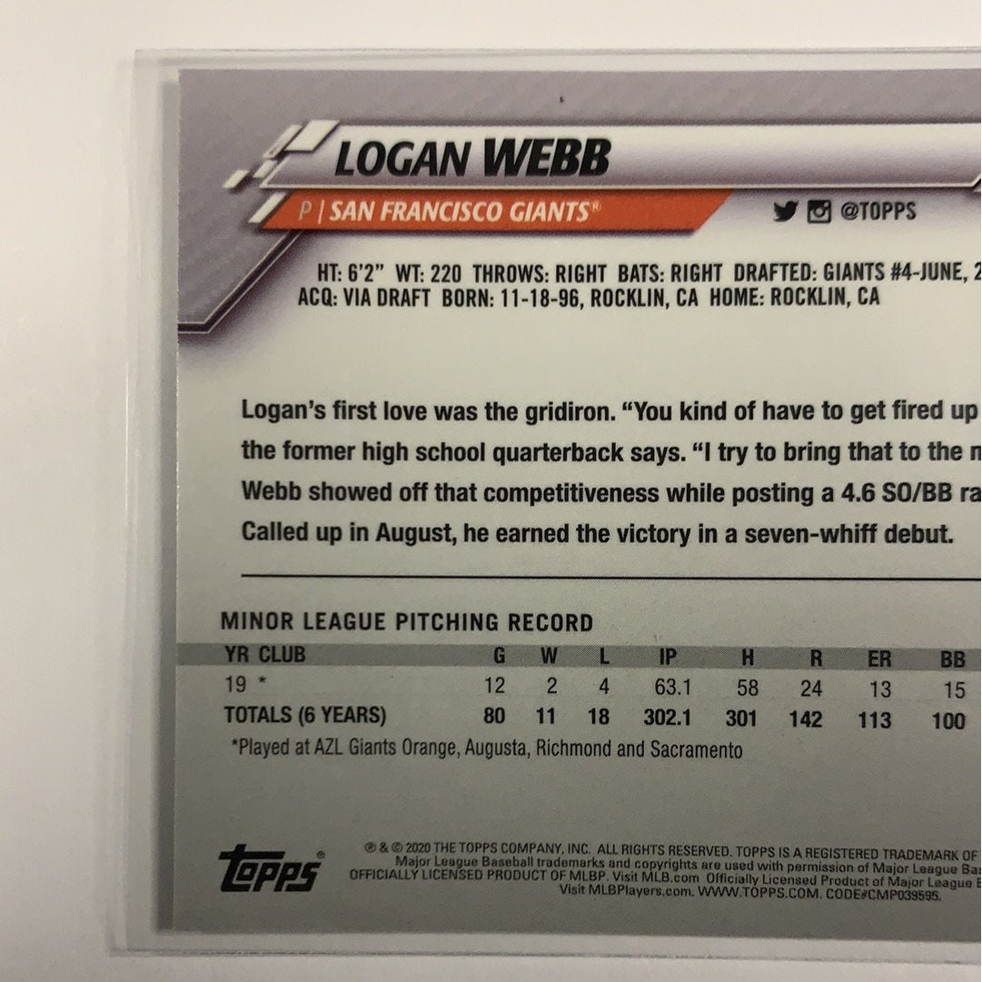  2020 Topps Chrome Logan Webb RC Sepia Refractor  Local Legends Cards & Collectibles