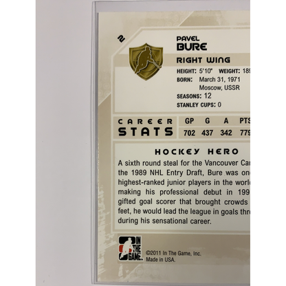  2011 In the Game Pavel Bure Heroes and Prospects  Local Legends Cards & Collectibles