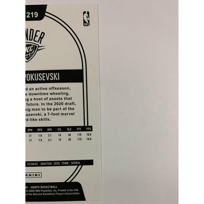  2020-21 Hoops Aleksej Pokusevski RC  Local Legends Cards & Collectibles