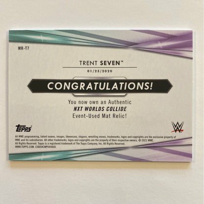 2021 NXT Worlds Collide Trent Seven Aqua Mat Relic /299