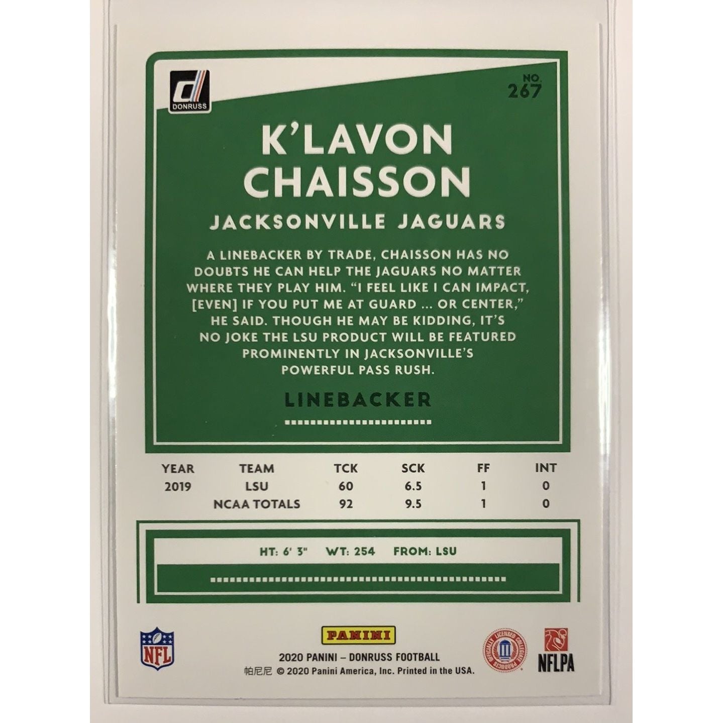  2020 Donruss K’lavon Chaisson RC  Local Legends Cards & Collectibles