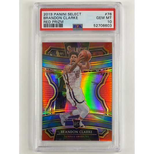 2019-20 Select Brandon Clarke Red Prizm RC /199 PSA 10 GEM MINT