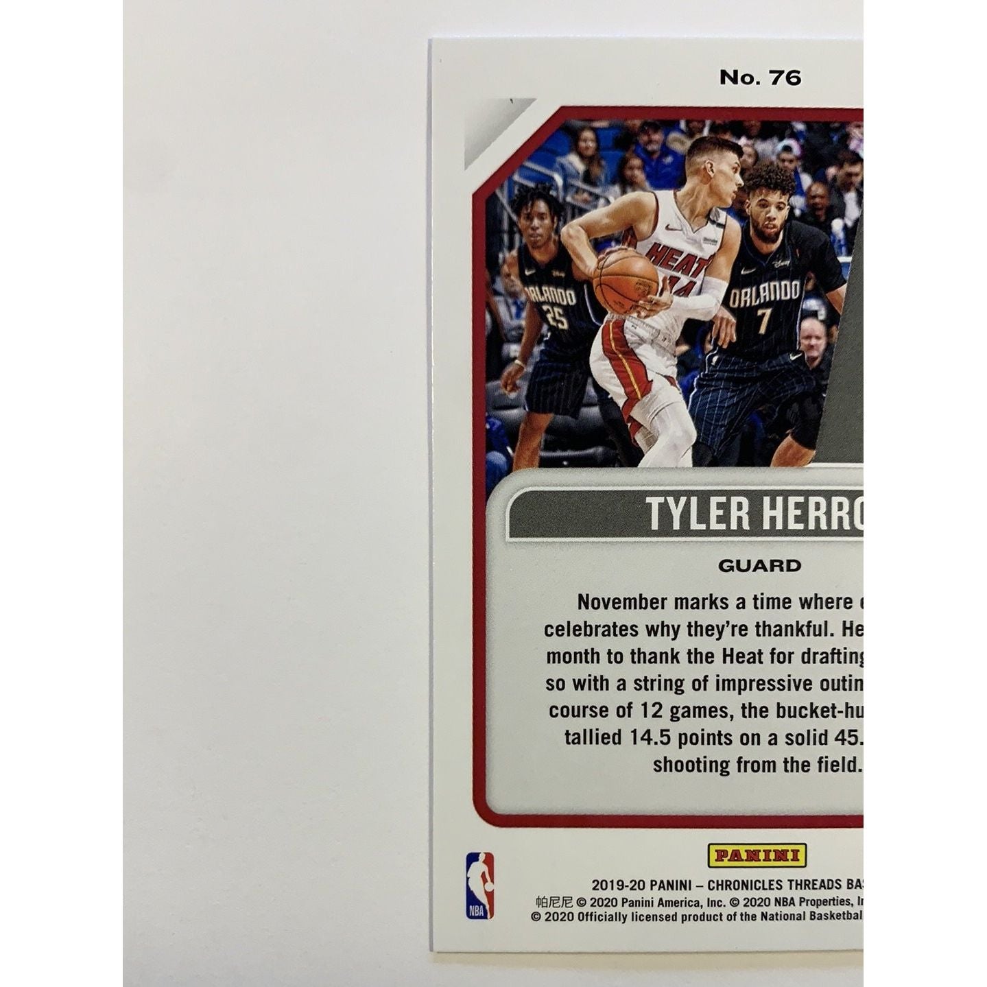 2019-20 Chronicles Threads Tyler Herro Rookie Card  Local Legends Cards & Collectibles