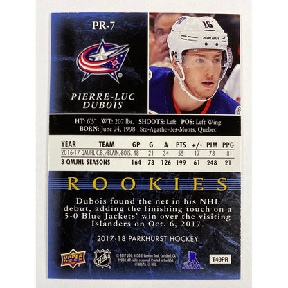 2017-18 Parkhurst Pierre-Luc Dubois Rookies