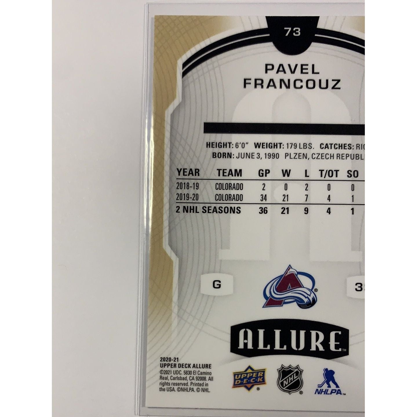  2020-21 Allure Pavel Francouz Rookie  Local Legends Cards & Collectibles