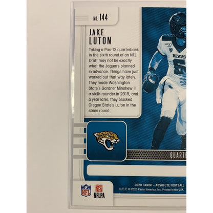  2020 Panini Absolute Jake Luton RC  Local Legends Cards & Collectibles