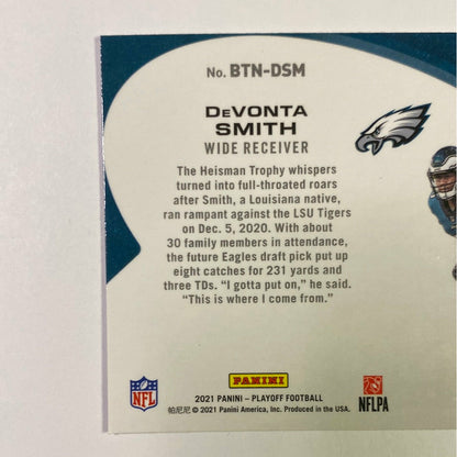 2021 Playoff DeVonta Smith Behind The Numbers RC