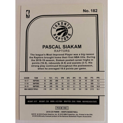 2019-20 Hoops Premium Stock Pascal Siakam Teal Explosion