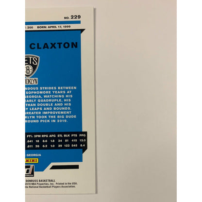 2019-20 Donruss Nicolas Claxton Rated Rookie