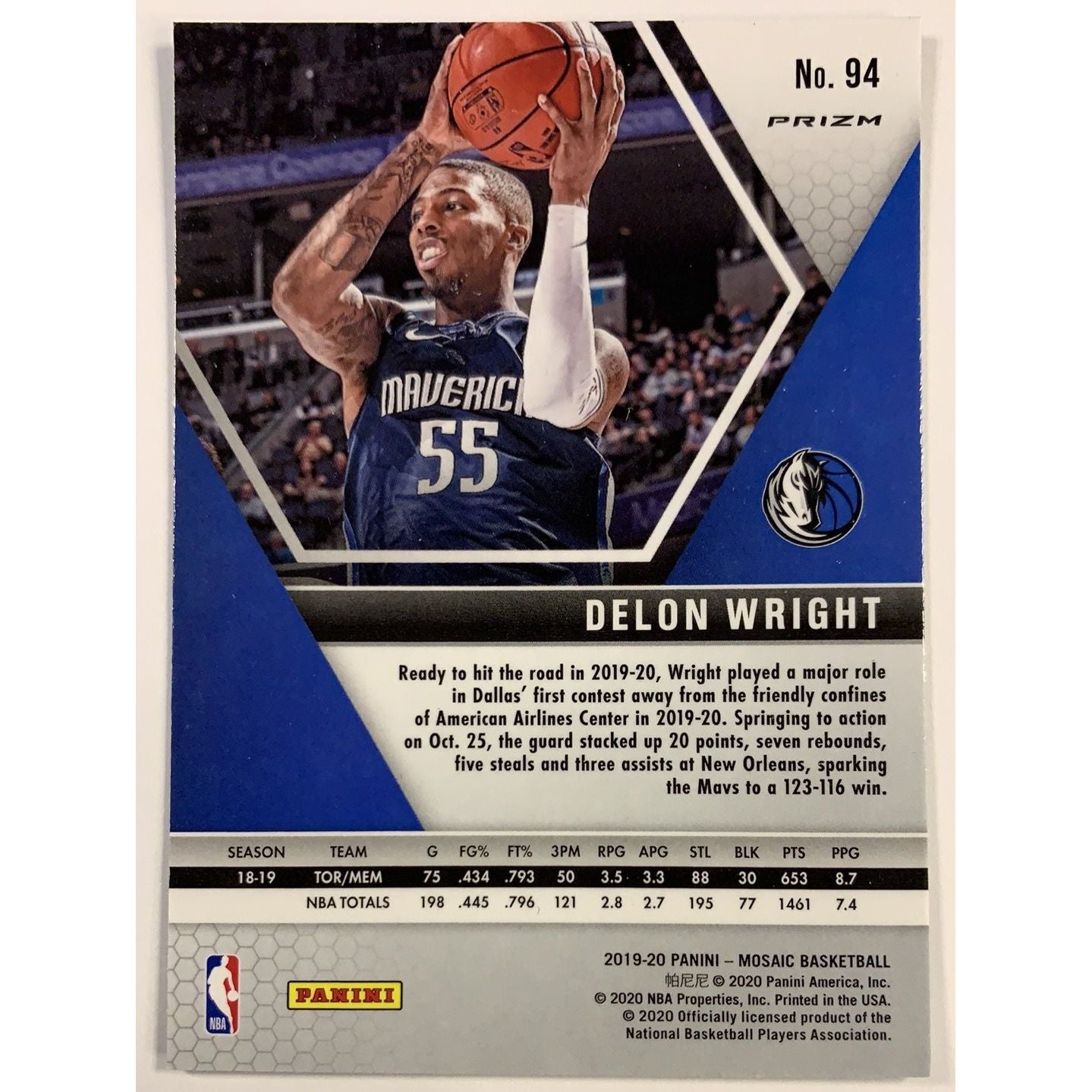  2019-20 Mosaic Delon Wright Green Prizm  Local Legends Cards & Collectibles