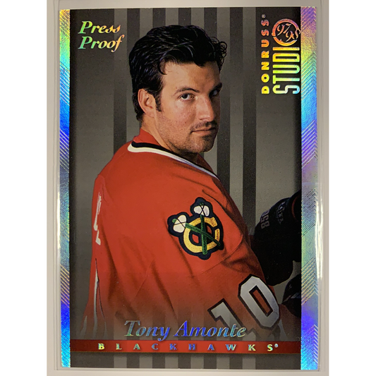  1997 Donruss 97-98 Studio Tony Amonte Press Proof 1 of 1000  Local Legends Cards & Collectibles