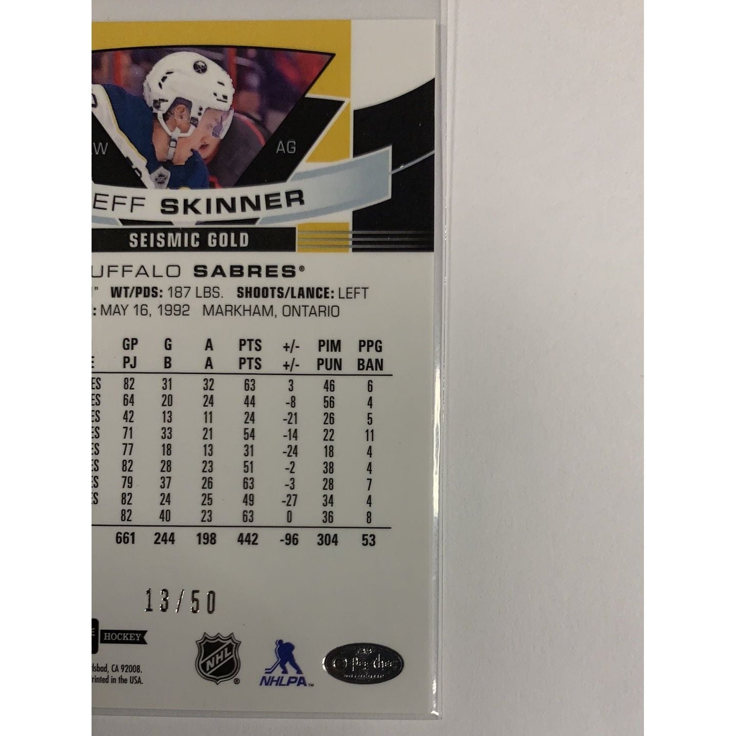  2019-20 O-Pee-Chee Platinum Jeff Skinner Seismic Gold /50  Local Legends Cards & Collectibles