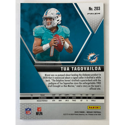 2020 Mosaic Tua Tagovailoa Green Mosaic Prizm RC | Local Legends Cards & Collectibles