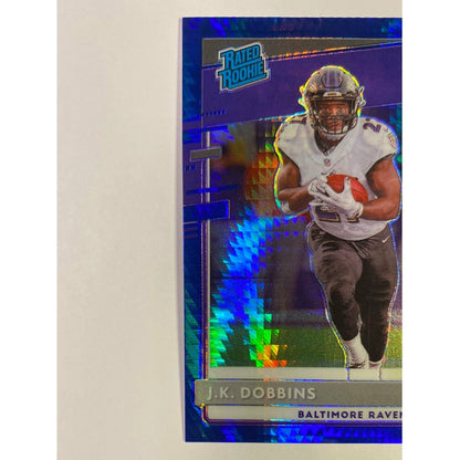 2020 Donruss Optic J.K. Dobbins Rated Rookie Blue Hyper Prizm “Crimped”