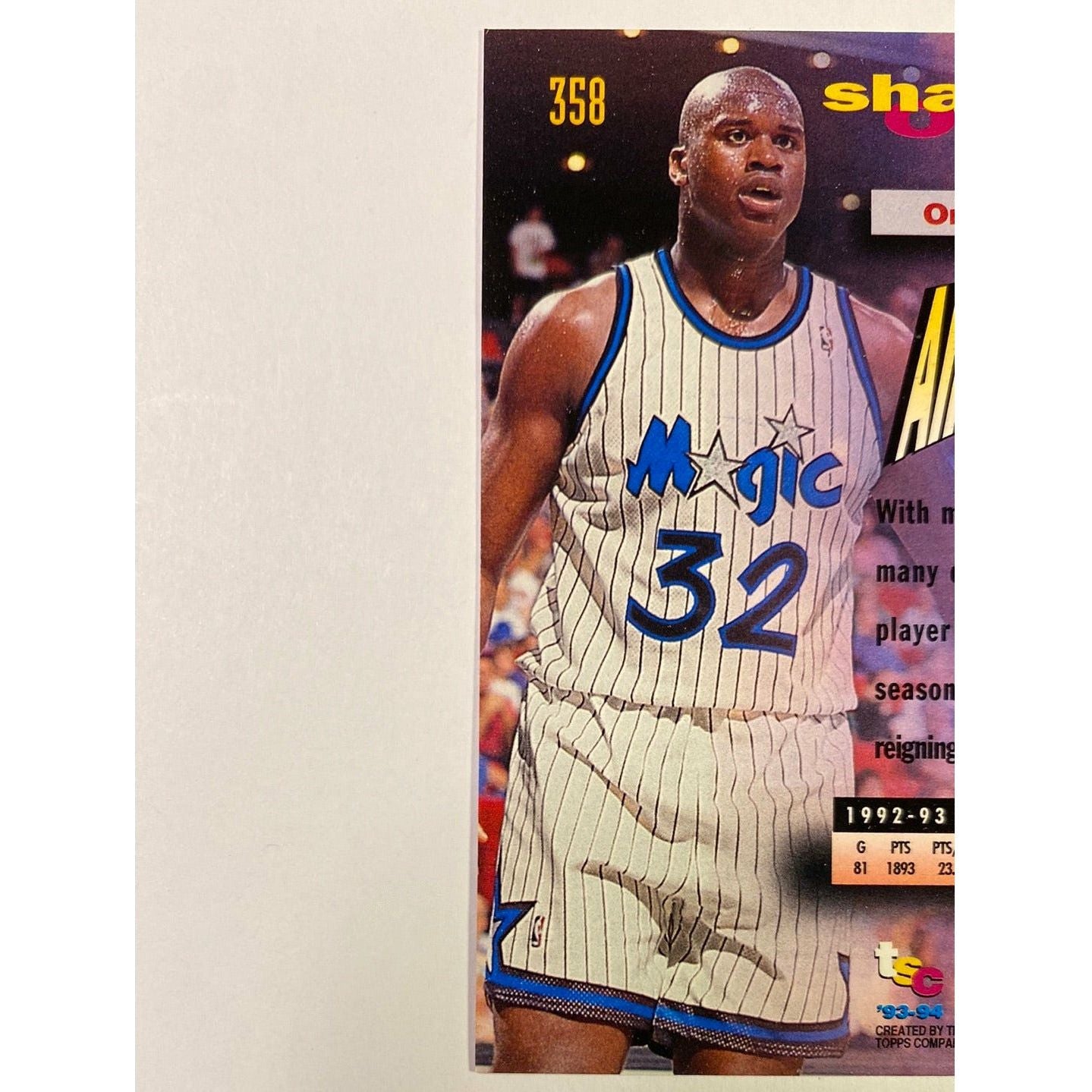 1993-94 Topps Stadium Club Shaquille O’Neal Frequent Flyers