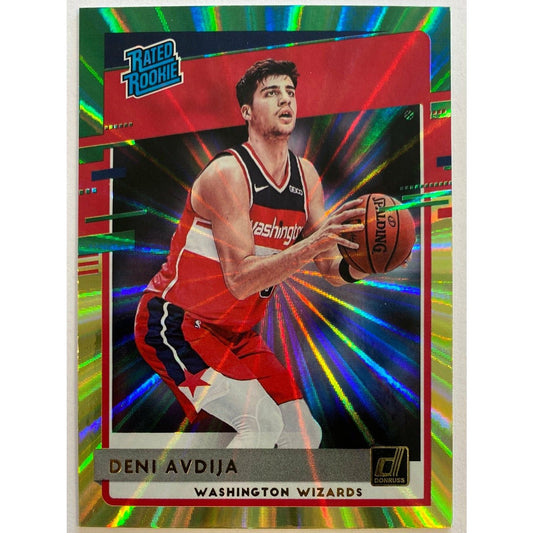 2020-21 Donruss Deni Avdija Green and Yellow Laser Rated Rookie