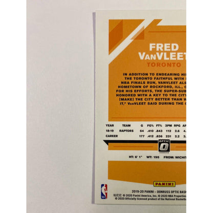 2019-20 Donruss Optic Fred VanVleet Silver Wave Prizm
