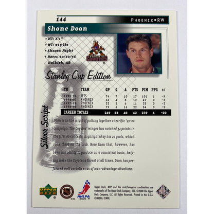 1999-00 MVP Shane Doan Silver Script