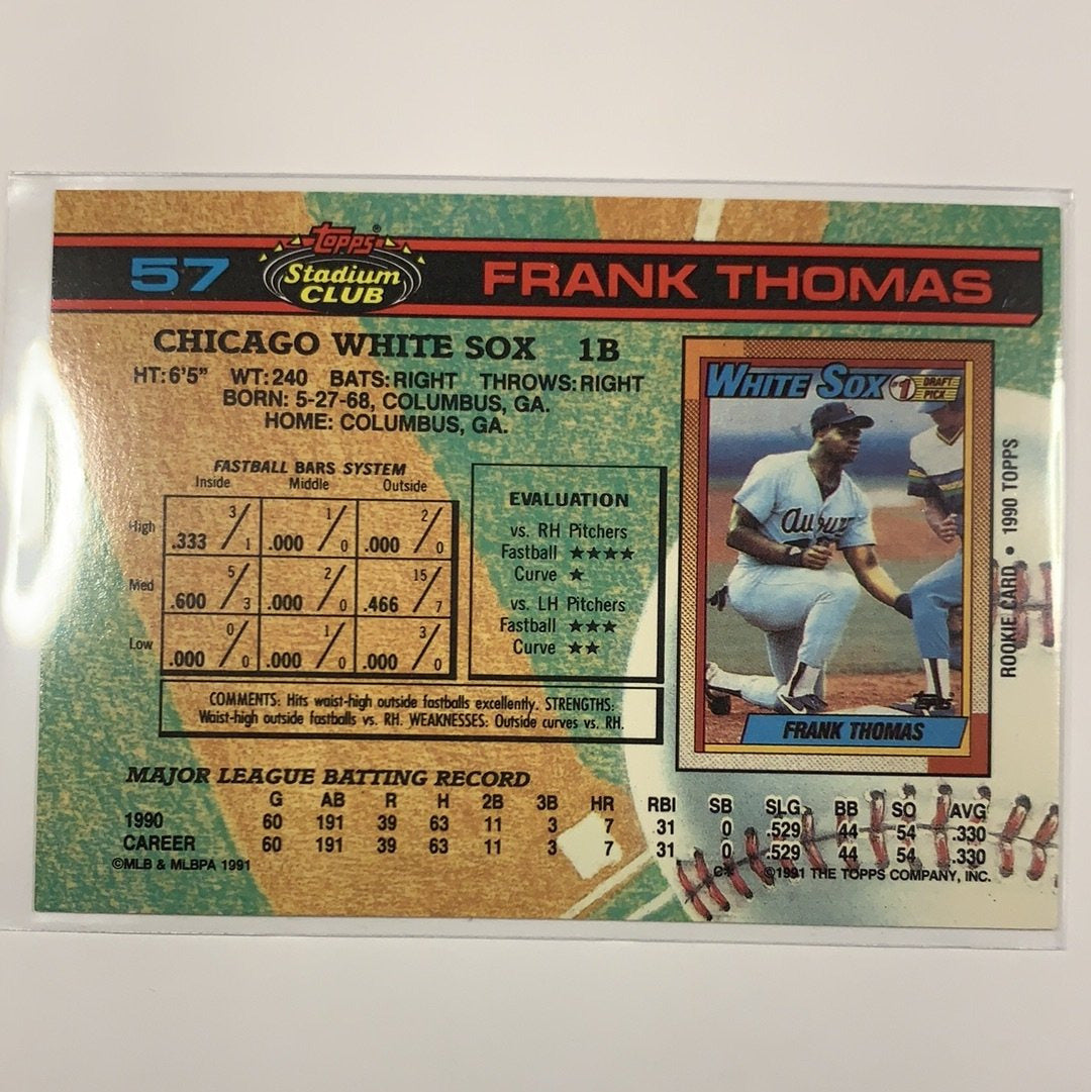  1990 Topps Stadium Club Frank Thomas Base #57  Local Legends Cards & Collectibles