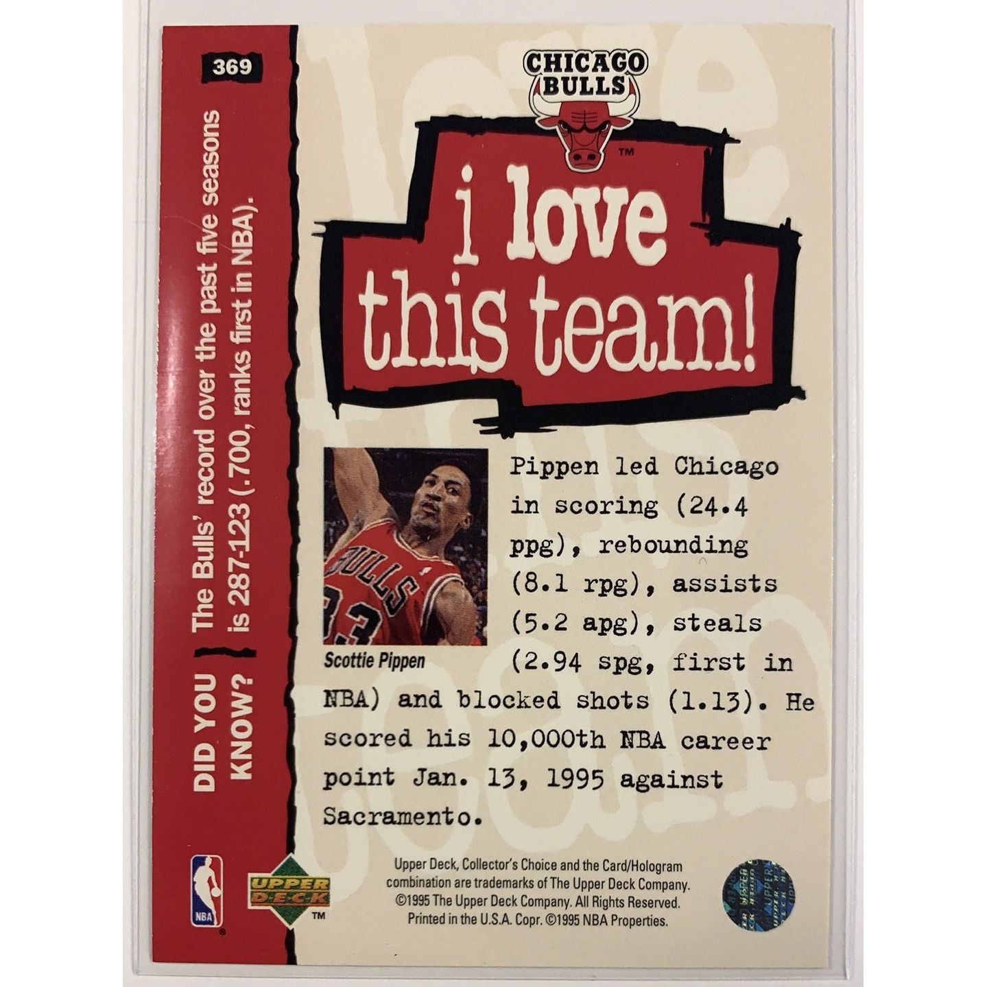  1995-96 Upper Deck Collectors Choice Scottie Pippen United Effort  Local Legends Cards & Collectibles