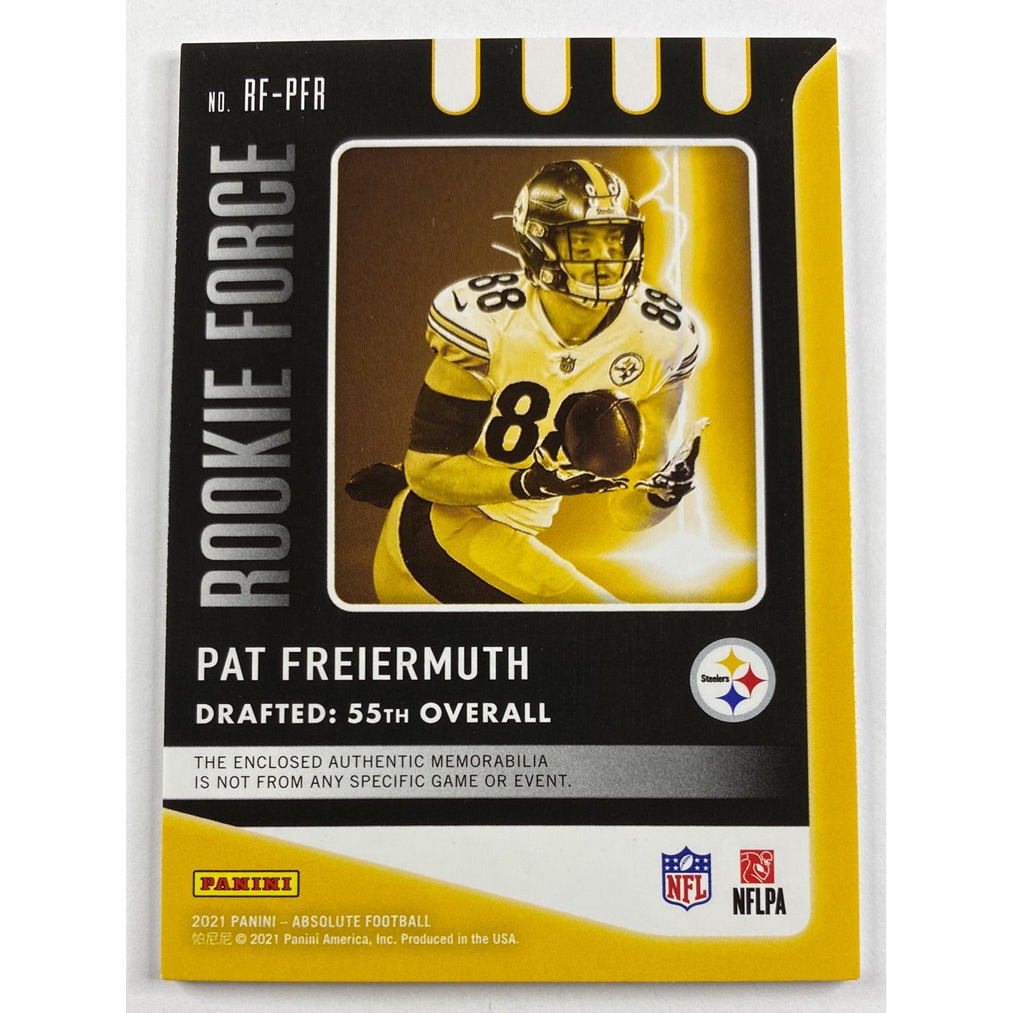 2021 Absolute Pat Freiermuth Rookie Force Patch