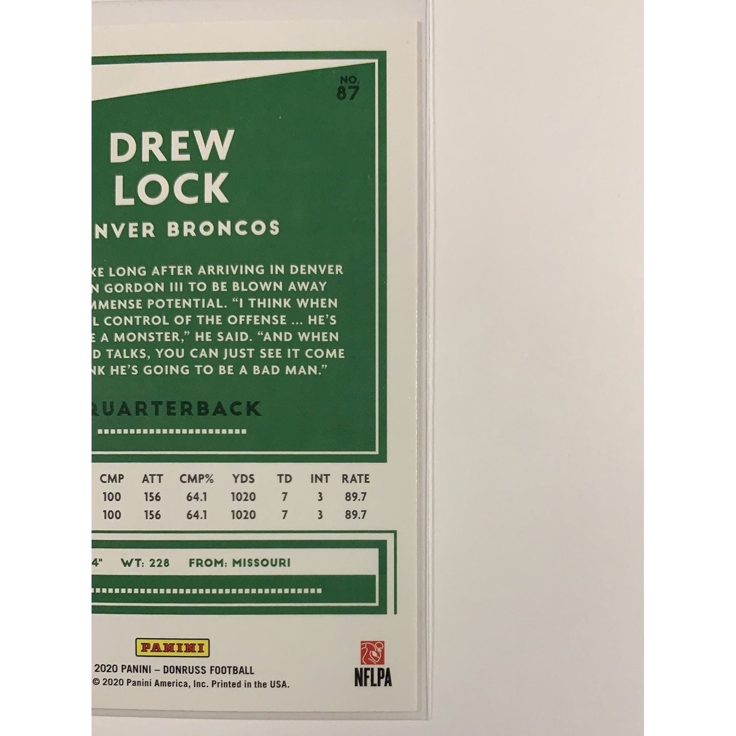  2020 Donruss Drew Lock Red Press Proof  Local Legends Cards & Collectibles
