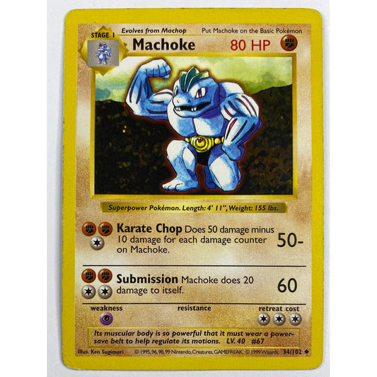 Shadowless Machoke Non-Holo Uncommon 34/102