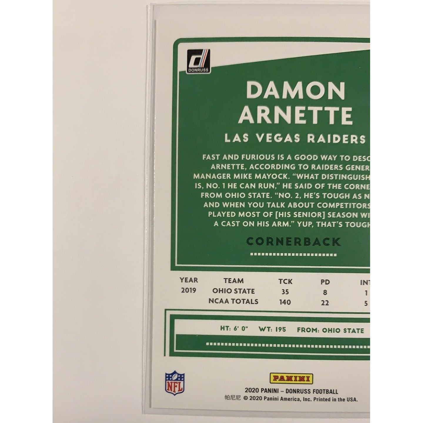  2020 Donruss Damon Arnette RC  Local Legends Cards & Collectibles