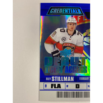 2019-20 Upper Deck Credentials Riley Stillman Debut Ticket Access /999