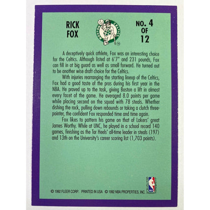  1992-93 Fleer Rick Fox Rookie Sensations  Local Legends Cards & Collectibles