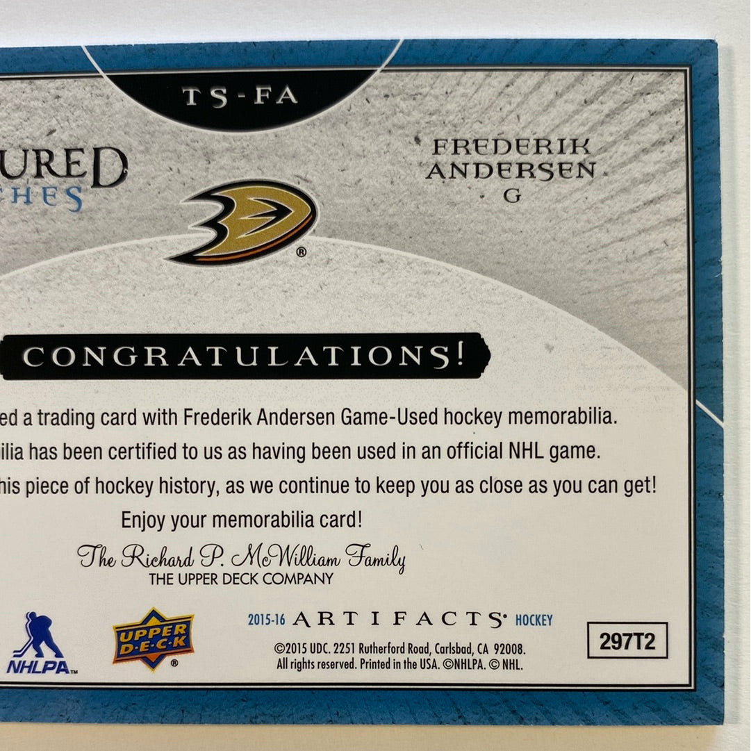2015-16 Artifacts Frederik Anderson Treasured Swatches
