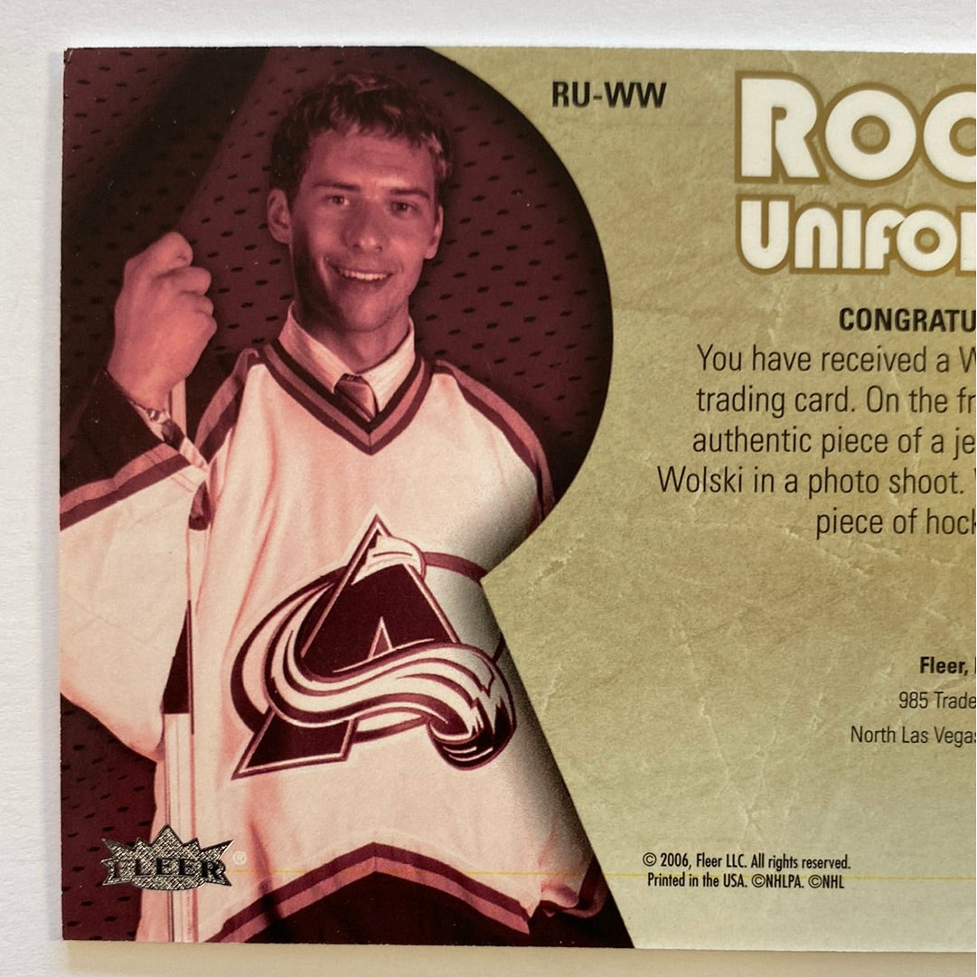 2005-06 Fleer Wojtek Wolski Rookie Uniformity Jersey Patch