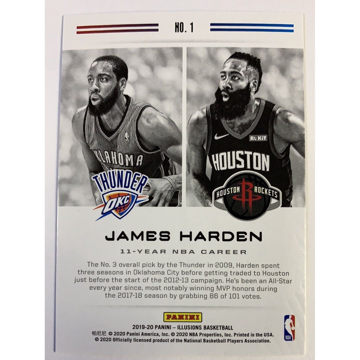  2019-20 Illusions Career Lineage James Harden  Local Legends Cards & Collectibles