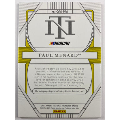 2021 National Treasures Paul Menard Qualifying Marks Auto /99 | Local Legends Cards & Collectibles