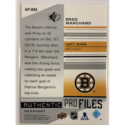  2019-20 SP Brad Marchand Authentic Pro Files  Local Legends Cards & Collectibles