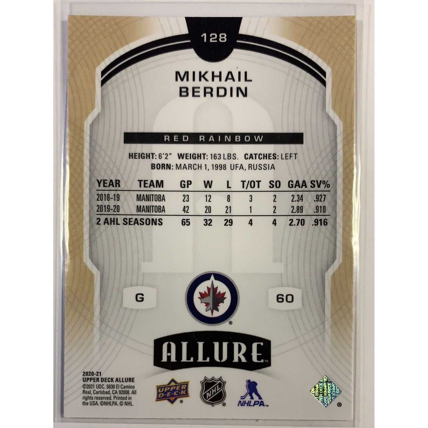  2020-21 Allure Mikhail Berdin Red Rainbow Rookie  Local Legends Cards & Collectibles