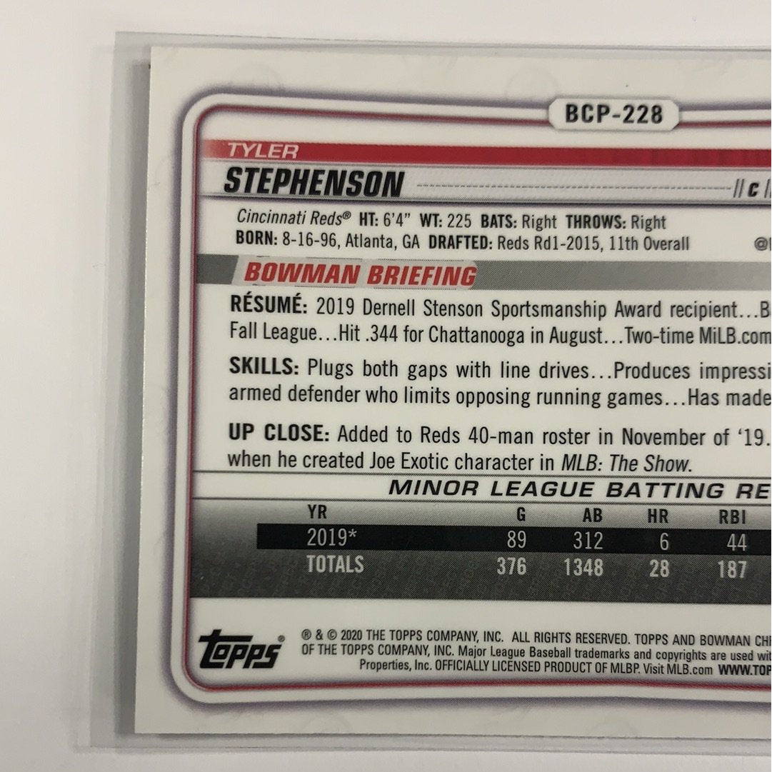  2020 Bowman Chrome Tyler Stephenson Mojo Refractor  Local Legends Cards & Collectibles