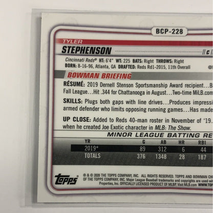  2020 Bowman Chrome Tyler Stephenson Mojo Refractor  Local Legends Cards & Collectibles