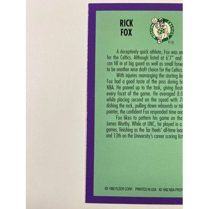  1992-93 Fleer Rick Fox Rookie Sensations  Local Legends Cards & Collectibles