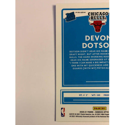 2020-21 Donruss Optic Devon Dotson Silver Prizm Rated Rookie