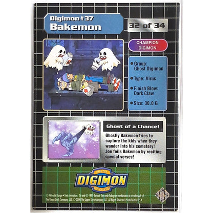  1999 Digimon Bakemon Holo Prizm 32 of 34  Local Legends Cards & Collectibles