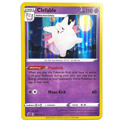 Rebel Clash Clefable Rare Holo 075/192