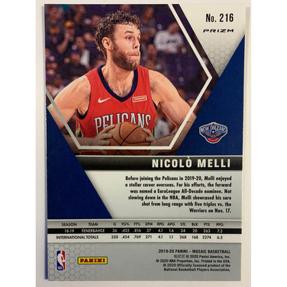 2019-20 Mosaic Nicolo Melli Green Mosaic Prizm RC
