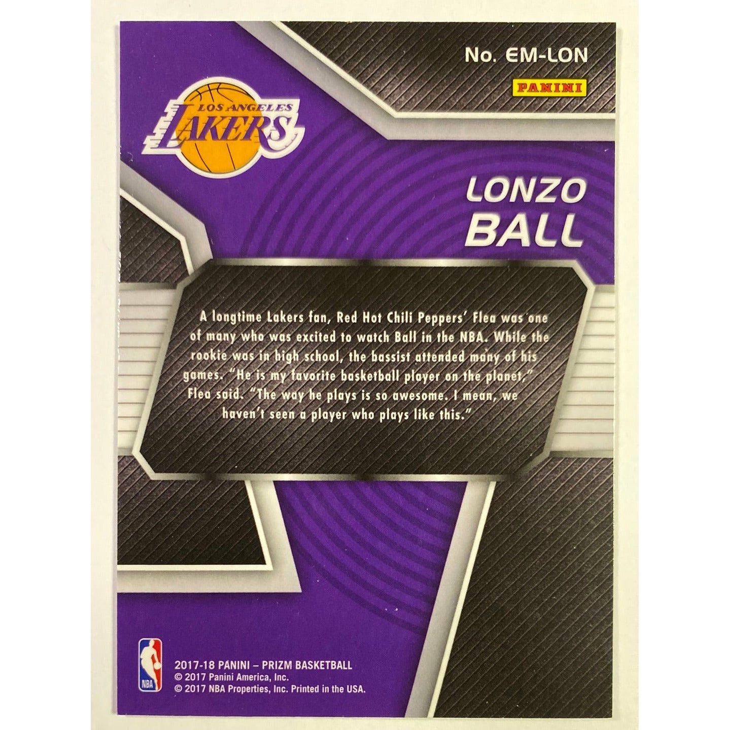  2017-18 Panini Prizm Lonzo Ball Emergent  Local Legends Cards & Collectibles