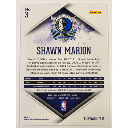  2012-13 Innovation Shawn Marion  Local Legends Cards & Collectibles