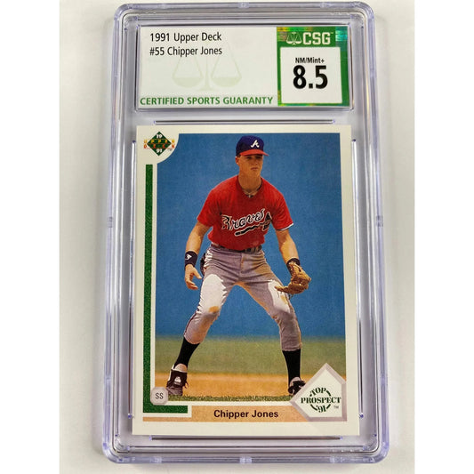 1991 Upper Deck Chipper Jones Top Prospect CSG 8.5 NM - MINT