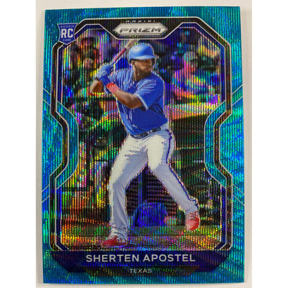 2021 Panini Prizm Sherten Apostel Blue Wave Prizm RC