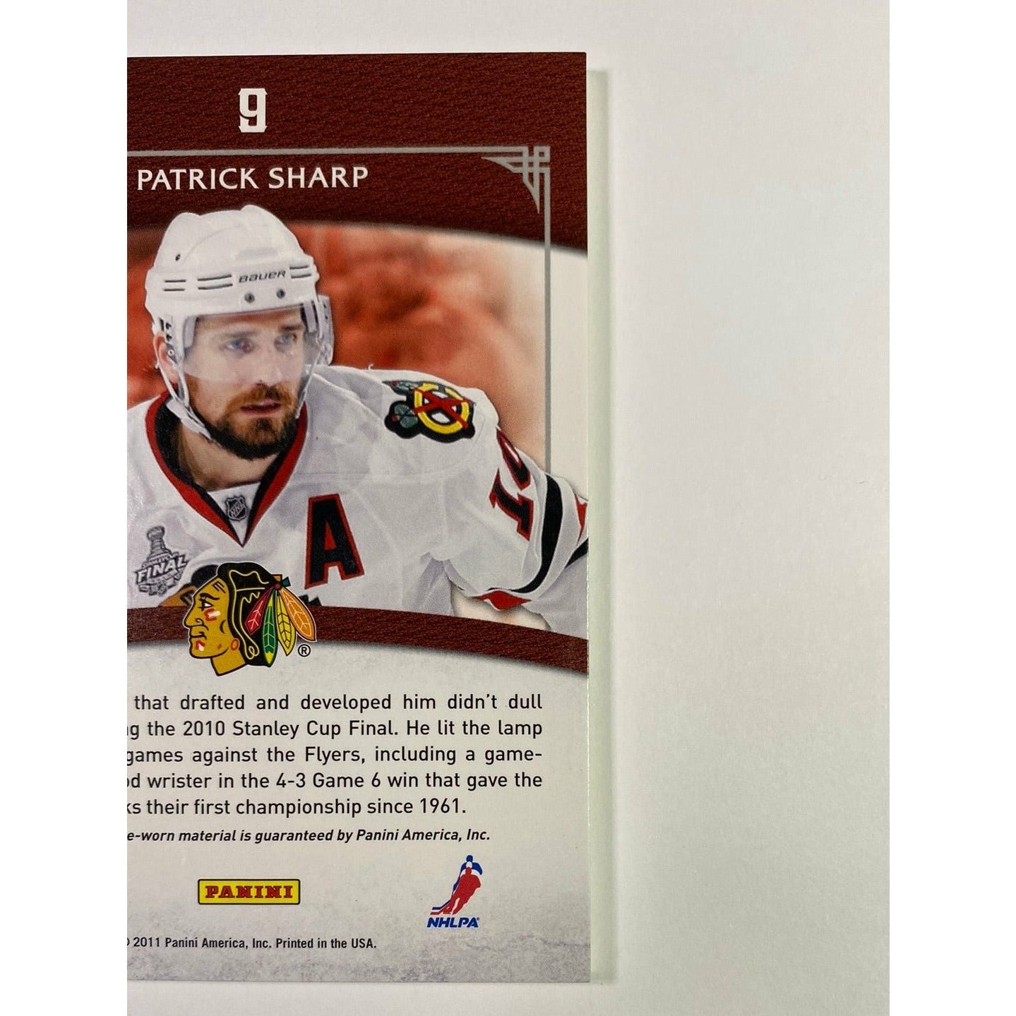 2011-12 Crown Royale Patrick Sharp Championship Gear /50