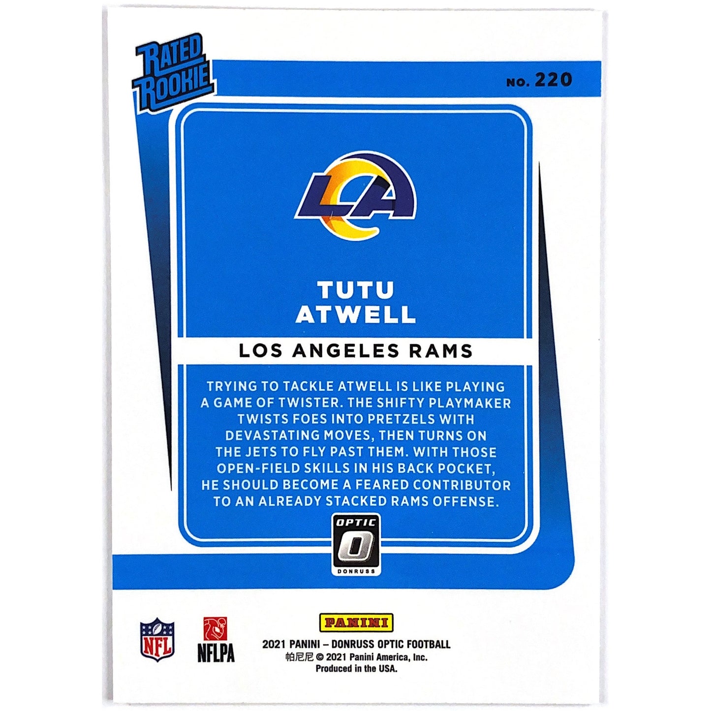 2021 Donruss Optic Tutu Atwell Rated Rookie